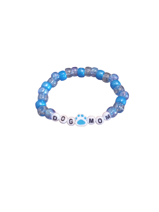 Dog mom bracelet blue