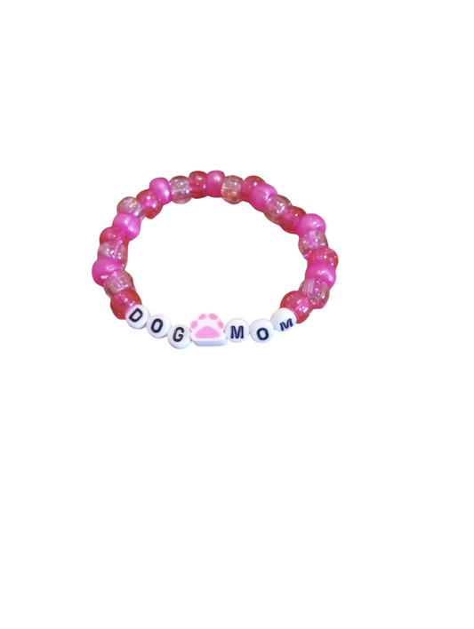 Dog mom bracelet pink