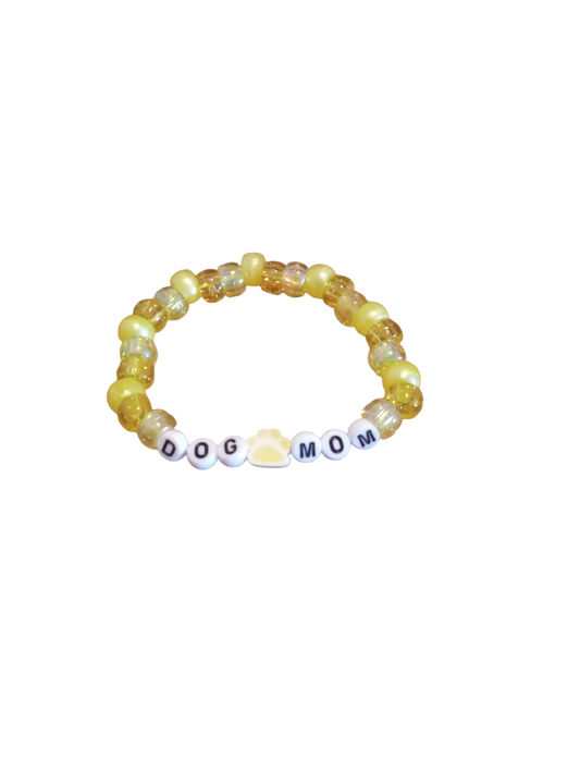 Dog mom bracelet yellow